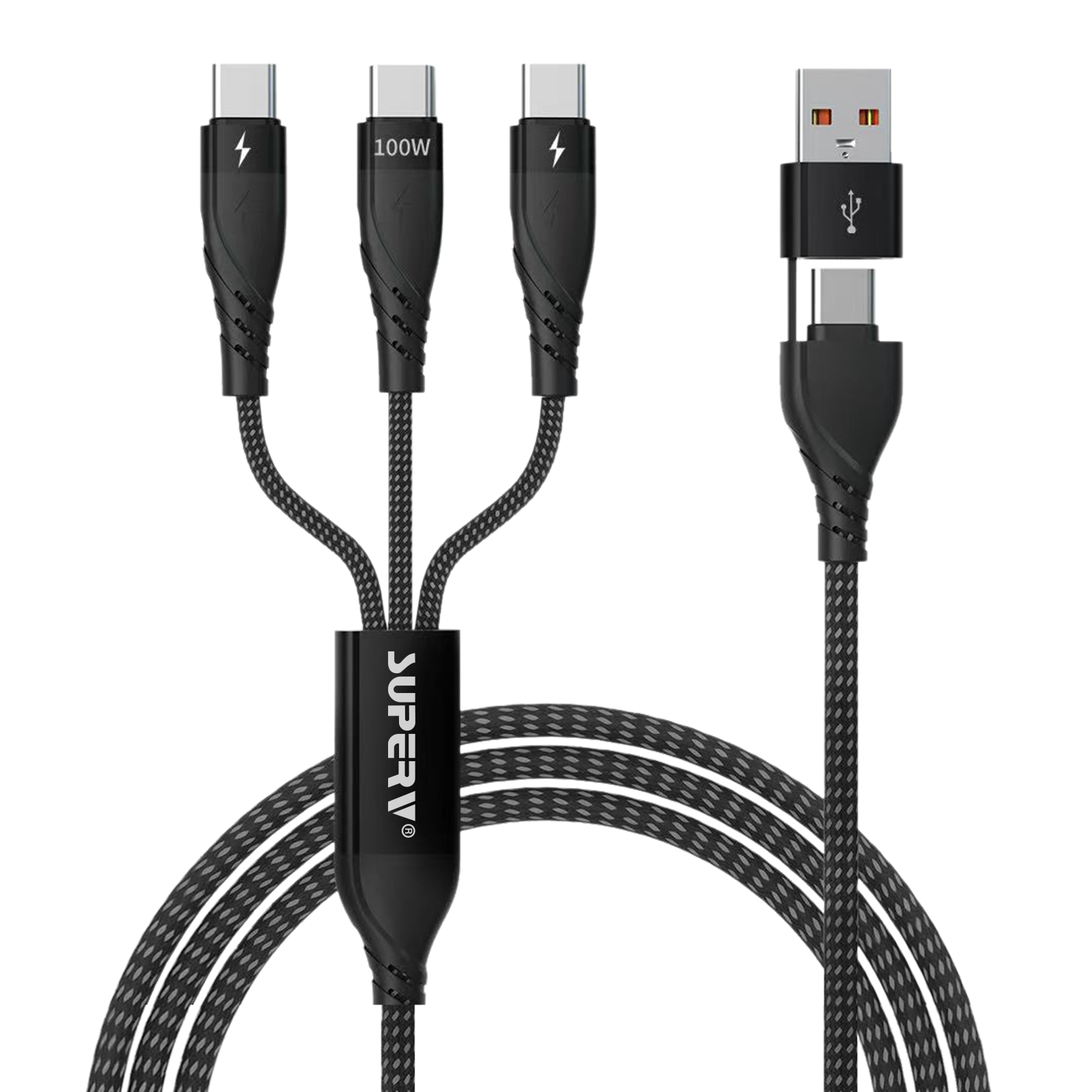 CC54 - 5in1 マルチ充電ケーブル〈Type-C / USB デュアル入力〉 – GAIN