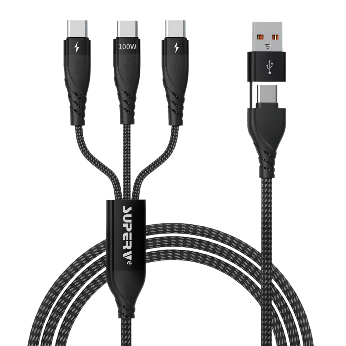 CC54 - 5in1 マルチ充電ケーブル〈Type-C / USB デュアル入力〉