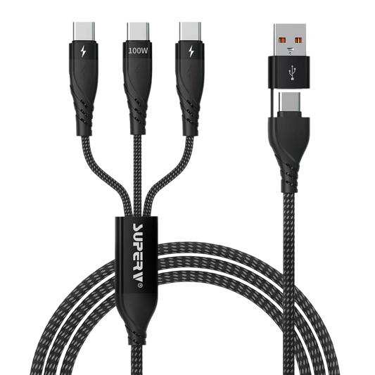 CC54 - 5in1 マルチ充電ケーブル〈Type-C / USB デュアル入力〉